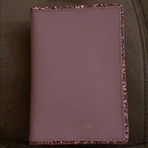 Bifold Card Holder Wallet in Dusty Pink Glitter